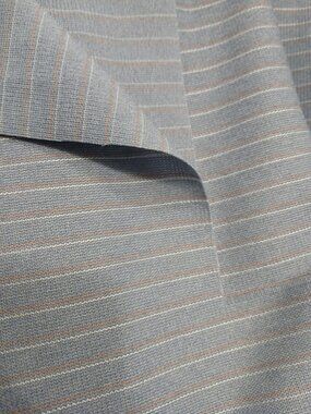 New Vintage Polyester Apparel Fabric by yard Gray Red Silver Stripe Light 62" W